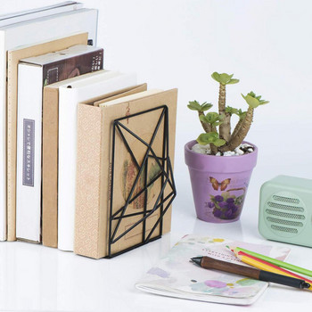 1 чифт настолни поставки за книги с геометричен дизайн Декорация за домашен офис