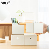 SDLP asztali szervező irodai otthoni írószer tároló dobozhoz Hordozható négyzet alakú műanyag sminktároló tároló asztali dekoráció
