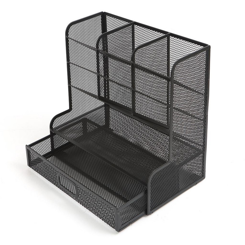 Kreatív tollrendező, kijelző dobozok Asztali rendszerező Fémhálós tárolódoboz ceruza tolltartó