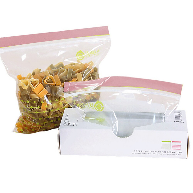 50 vnt./dėžutė Daugkartinis šviežio maisto laikymo krepšys Užsegamas užtrauktuku maišelis.
