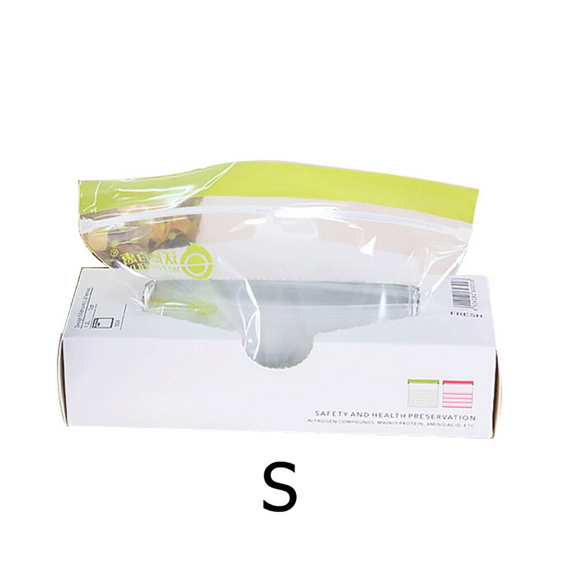 50PC Затваряща се пластмасова обвивка с цип Свежи торбички Чанти за съхранение на храна Съхранение във фризер Плодове за пътуване Органайзер за съхранение на храна