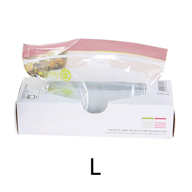 50PC Затваряща се пластмасова обвивка с цип Свежи торбички Чанти за съхранение на храна Съхранение във фризер Плодове за пътуване Органайзер за съхранение на храна