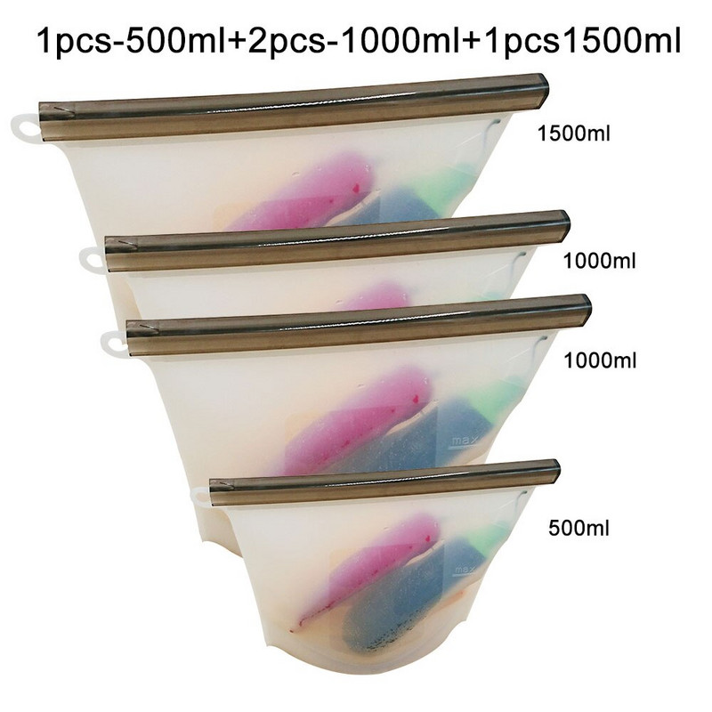 4 vnt. daugkartinio naudojimo užkandžių maišelis, kuriame nėra atliekų