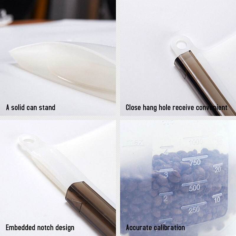 Силиконова чанта за многократна употреба, устойчива на висока температура, запечатана чанта, хладилник, фризер, микровълнова фурна, чанта за храна, 1000 мл