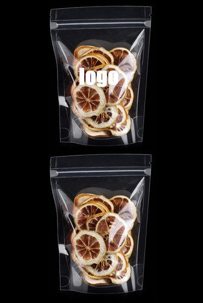 Galima pritaikyti pagal užsakymą Logotipas sutirštintas maistinis skaidrus stovimas užtrauktukas pakavimas riešutai užkandžiai arbatos saldainiai drėgmei atsparūs maišeliai