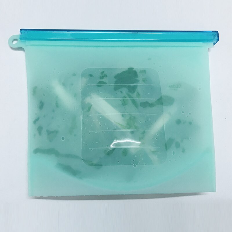 2 DB 1000ml+2DB 1500ML Újrafelhasználható szilikon cipzáras zacskók Szilikon élelmiszertáska Gyümölcshús Ziplock Konyhai szervező Élelmiszer friss táska