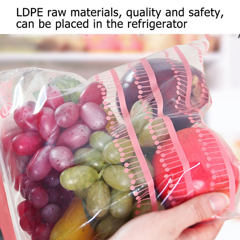 50 бр./чанта Затваряща се пластмасова обвивка с цип Свежи торбички Чанти за съхранение на храна Съхранение във фризер Органайзер за съхранение на закуски за пътуване