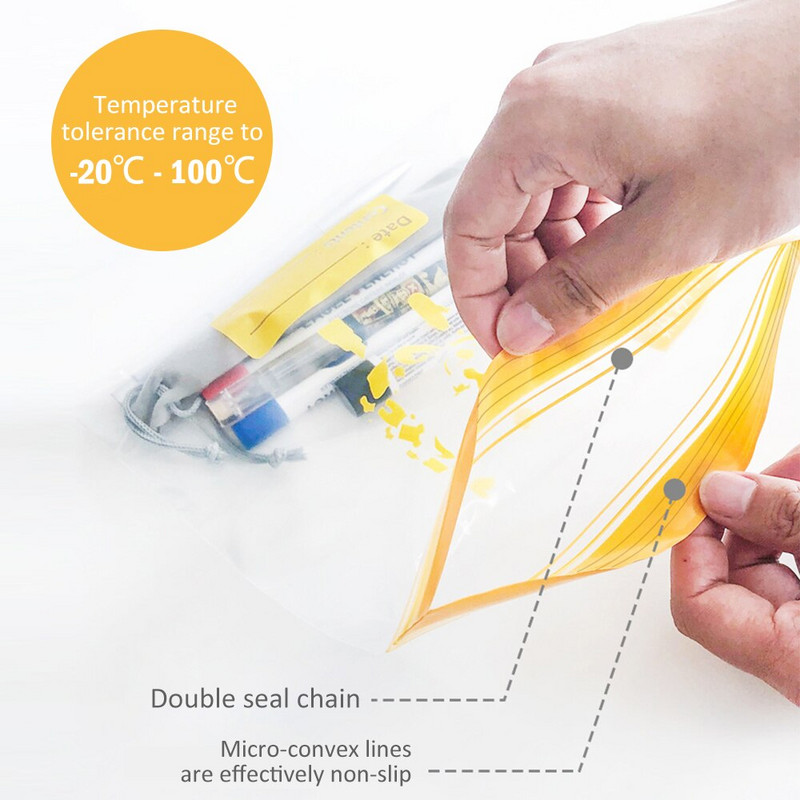 40 бр. Многократно използвани торбички за съхранение на свежест Замразяване Нагряване Торба за съхранение на опаковки за храна Универсални уплътнителни ленти Запечатани торбички Кухненски консумативи