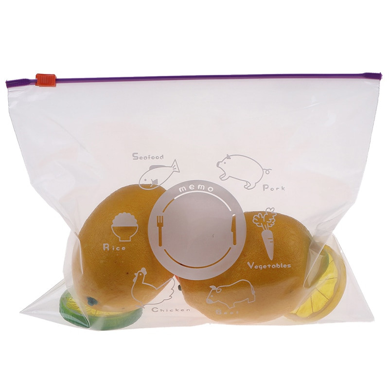 10 db PVC frissen tartó táska zöldség-gyümölcs tároláshoz fagyasztás tartósítás, cipzárral lezárt zacskók konyhai élelmiszer-szervezési eszközök