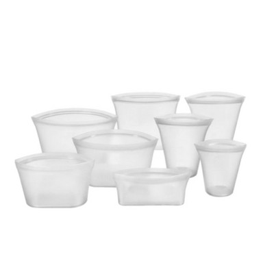 8 vnt. silikoninis maisto laikymo maišelis, daugkartinis stovimas su užtrauktuku užsegamas maišelis nepraleidžiantis talpyklos Šviežias maišelis Maisto saugojimas Šviežias įvyniojamas maišelis su užtrauktuku