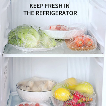 Κάλυμμα φαγητού μιας χρήσης Πλαστική μεμβράνη ελαστικά καπάκια για φρούτα λαχανικά Μπολ Κύπελλα Καπάκια Αποθήκευση Κουζίνα Fresh Keeping Saver Bag