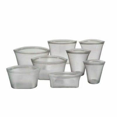 8 bucăți pungi din silicon pentru depozitarea alimentelor, reutilizabile, în picioare, cu fermoar, containere rezistente la scurgeri, pungă proaspătă, pentru depozitarea alimentelor, pungă proaspătă cu fermoar.