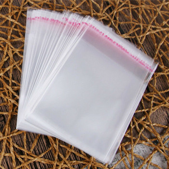 100 τμχ Πλαστικό παχύ διαφανές διαφανές OPP Αυτοκόλλητη τσάντα σφράγισης επανασφραγιζόμενες πολυτσάντες Κάρτες μπισκότων αρτοποιίας Δώρο κατασκευή τσάντα OPP