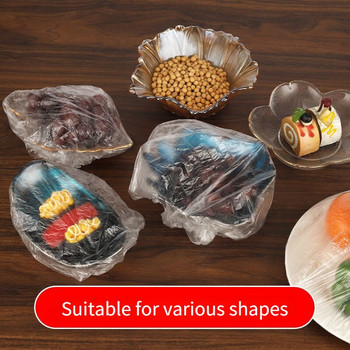 100 τμχ Τσάντα φρεσκάδας μίας χρήσης Ψυγείο Τροφίμων Αδιάβροχα Καπάκια με πλαστικό περιτύλιγμα Κάλυμμα για μπωλ φρούτων Αποθήκευση Φρέσκια διατήρηση