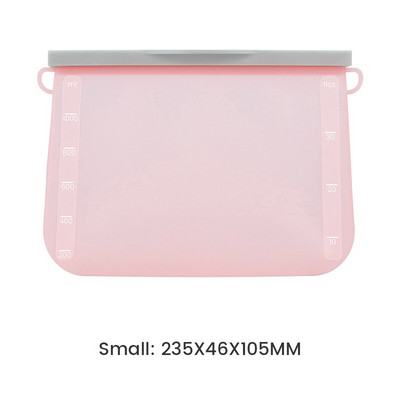 Szilikon élelmiszer-szivárgásmentes tárolótáska, újrafelhasználható fagyasztó, zárható cipzáras táska álló cipzáras konténer Keresztes ízű konyhai tartozék