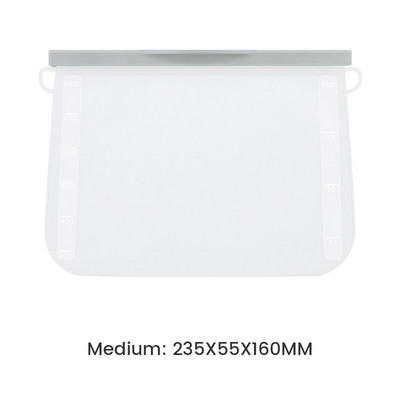 Szilikon élelmiszer-szivárgásmentes tárolótáska, újrafelhasználható fagyasztó, zárható cipzáras táska álló cipzáras konténer Keresztes ízű konyhai tartozék