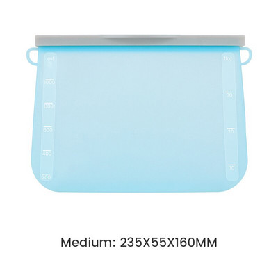 Szilikon élelmiszer-szivárgásmentes tárolótáska, újrafelhasználható fagyasztó, zárható cipzáras táska álló cipzáras konténer Keresztes ízű konyhai tartozék