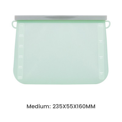 Szilikon élelmiszer-szivárgásmentes tárolótáska, újrafelhasználható fagyasztó, zárható cipzáras táska álló cipzáras konténer Keresztes ízű konyhai tartozék