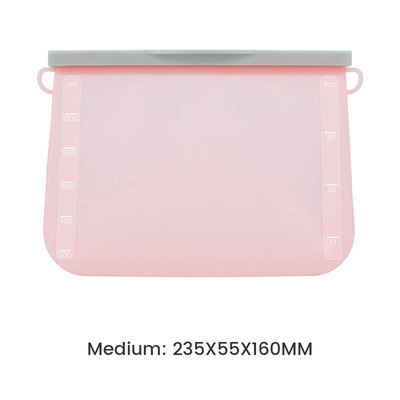 Szilikon élelmiszer-szivárgásmentes tárolótáska, újrafelhasználható fagyasztó, zárható cipzáras táska álló cipzáras konténer Keresztes ízű konyhai tartozék