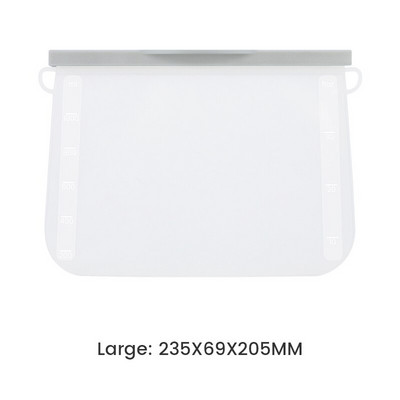 Szilikon élelmiszer-szivárgásmentes tárolótáska, újrafelhasználható fagyasztó, zárható cipzáras táska álló cipzáras konténer Keresztes ízű konyhai tartozék