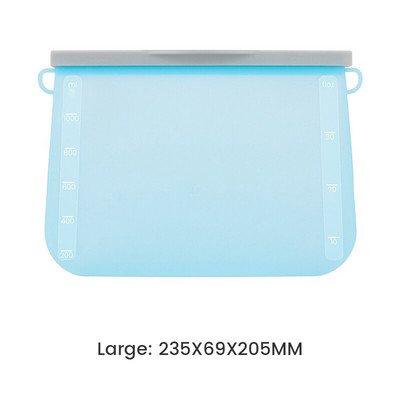 Szilikon élelmiszer-szivárgásmentes tárolótáska, újrafelhasználható fagyasztó, zárható cipzáras táska álló cipzáras konténer Keresztes ízű konyhai tartozék