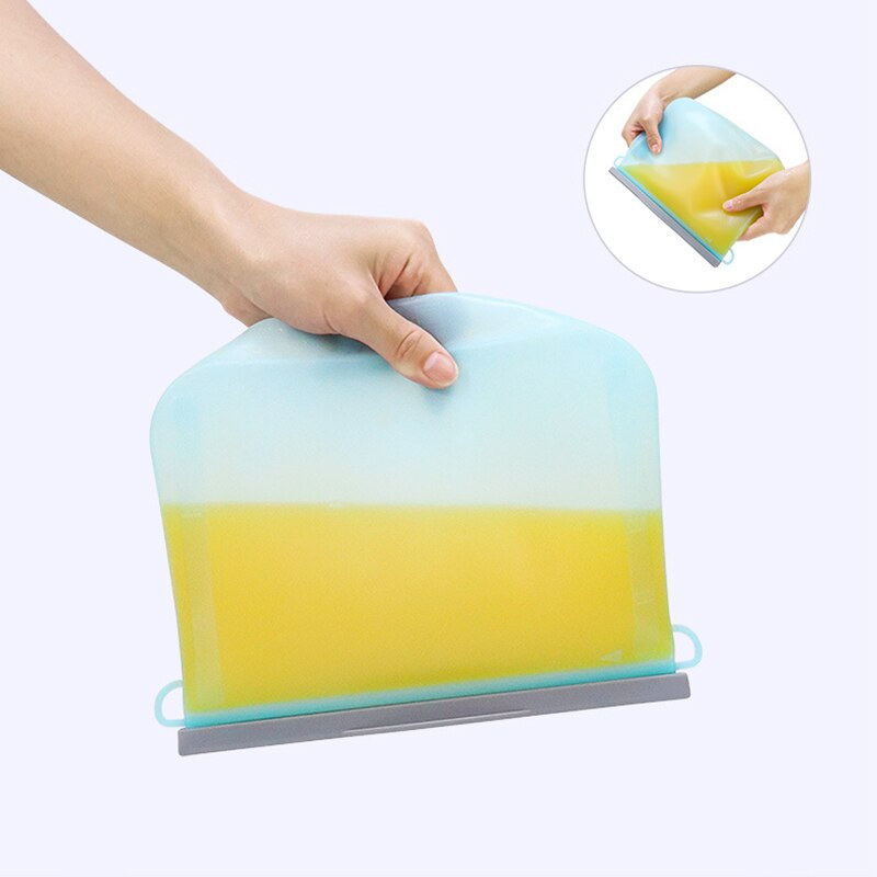 Szilikon élelmiszer-szivárgásmentes tárolótáska, újrafelhasználható fagyasztó, zárható cipzáras táska álló cipzáras konténer Keresztes ízű konyhai tartozék