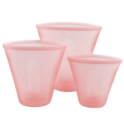 Silikoninis maisto užtrauktuko maišelis, nepralaidus talpyklai, daugkartinio naudojimo šviežiai laikomas maišelis puodelis Šviežias maišelis su užtrauktuku užraktas maisto laikymo maišelis šviežias įvyniojimas