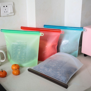 Τσάντα σιλικόνης φρέσκιας διατήρησης επαναχρησιμοποιήσιμη ανθεκτική σε υψηλή θερμοκρασία σφράγιση σιλικόνης σακούλα αποθήκευσης τσάντα ψυγείου καταψύκτη σακούλα τροφίμων