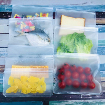 Επαναχρησιμοποιήσιμη τσάντα αποθήκευσης τροφίμων σιλικόνης Τσάντα με φερμουάρ κουζίνας Αδιάβροχα δοχεία Fresh bag Τσάντα αποθήκευσης τροφίμων Fresh wrap Τσάντα φερμουάρ