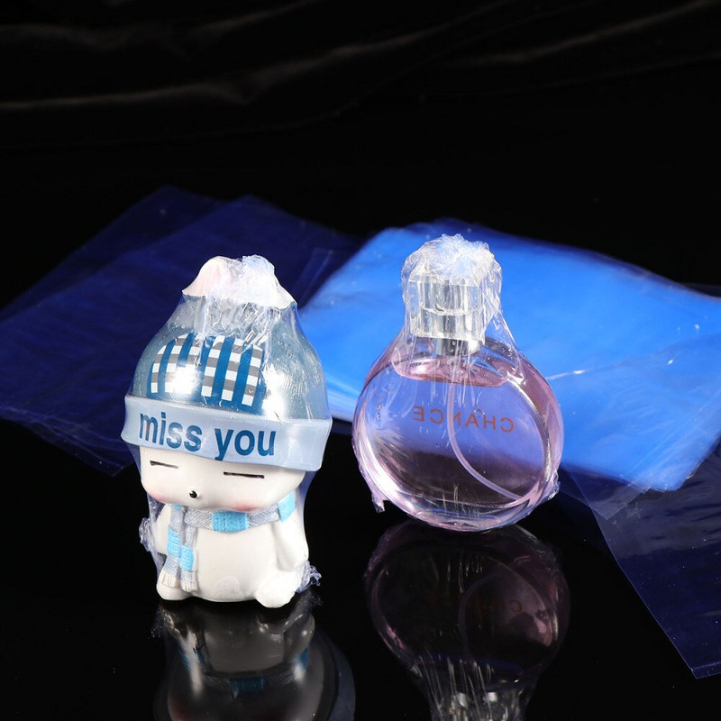 100 vnt PVC susitraukiančių įvyniojimų maišeliai Plastikinės plėvelės susitraukiantys vyniojimo maišeliai muilų buteliams vonios bombų pakavimo dovanų krepšeliai 2020 m.