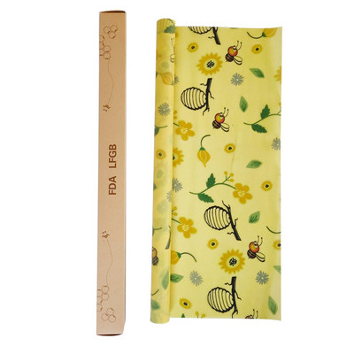 Bičių vaško maisto plėvelė - ritinėlis (100*33cm) Daugkartinis bičių vaško įvyniojimas | Tvarus maisto saugojimas | Sumuštiniai, Sūris, Vaisiai, Duona | Medvilnė