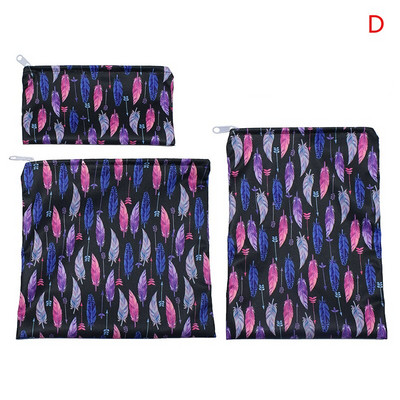 3 bucăți/set saci reutilizabile pentru gustare, pungă impermeabilă pentru sandvișuri de pâine, pentru școală, camping pentru copii