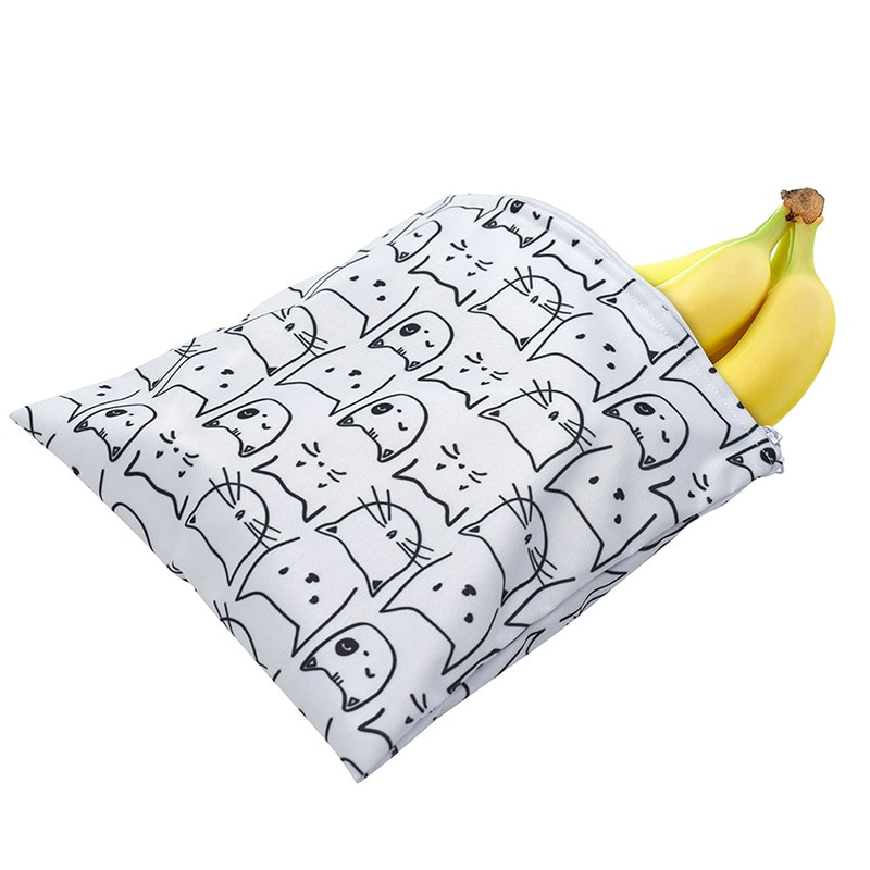 3 bucăți/set saci reutilizabile pentru gustare, pungă impermeabilă pentru sandvișuri de pâine, pentru școală, camping pentru copii