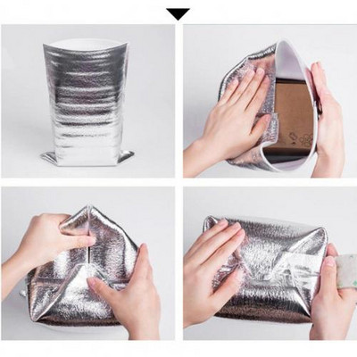 Geantă frigorifică pentru prânz, 10 buc., izolată, convenabilă, folie de aluminiu, folie de aluminiu, geantă frigorifică pentru prânz.