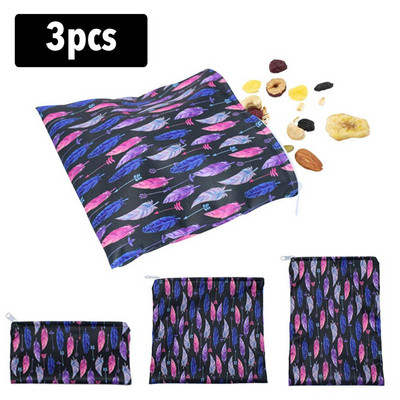 3 vnt/komplektas Daugkartiniai maisto laikymo maišeliai Neperšlampami šaldiklio maišeliai Daugkartiniai sumuštinių maišeliai Užkandžių maišelis Pietūs duonos maišelis maistui laikyti