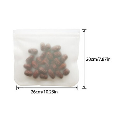 Pungă reutilizabilă din silicon pentru depozitarea alimentelor Konco, pungă pentru congelator, pungi rezistente la scurgeri, cu fermoar, organizator de bucătărie, ambalaj pentru păstrarea în stare proaspătă