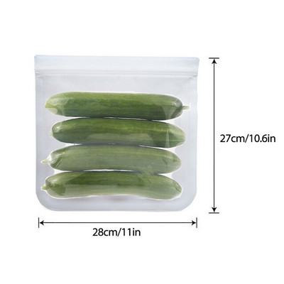 Pungă reutilizabilă din silicon pentru depozitarea alimentelor Konco, pungă pentru congelator, pungi rezistente la scurgeri, cu fermoar, organizator de bucătărie, ambalaj pentru păstrarea în stare proaspătă