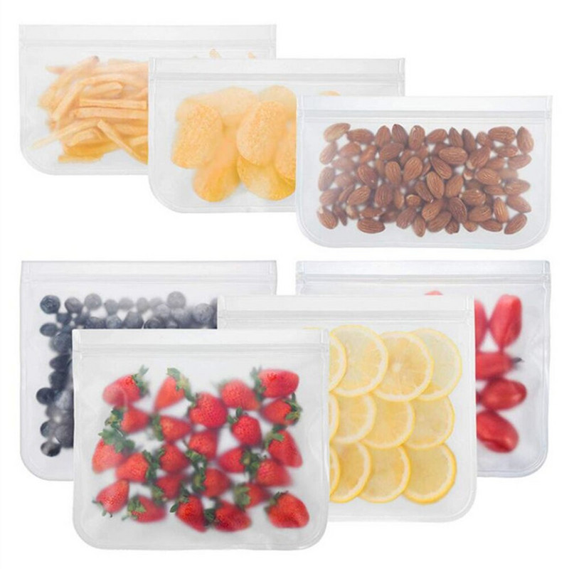 Szilikon élelmiszertároló edények Szivárgásmentes péksütemény táska Ziplock Fresh Bag Újrafelhasználható hűtőszekrény Tároló Szervező Élelmiszertáska Friss csomagolás