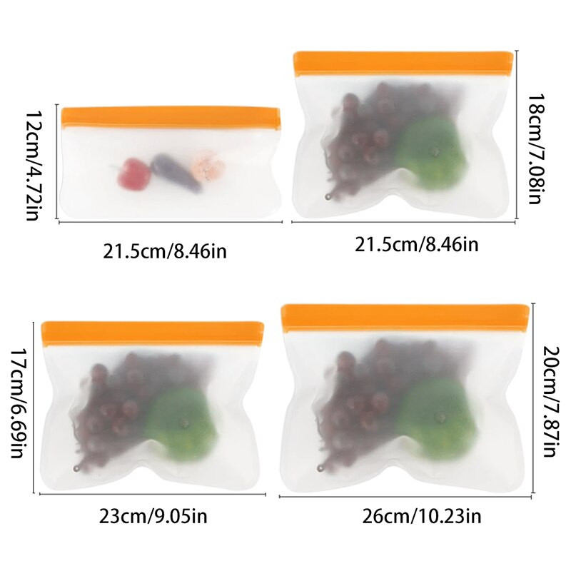Recipiente din silicon pentru depozitarea alimentelor Recipiente rezistente la scurgeri, reutilizabile, în picioare, cu fermoar.