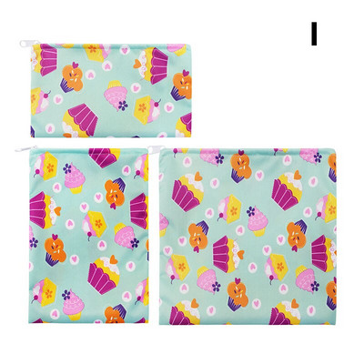 Комплект от 3 бр. Водоустойчиви торбички за хляб за многократна употреба, миещи се сандвичи, торбичка за обяд, опаковъчна чанта за храна за деца, училищни аксесоари за пътуване