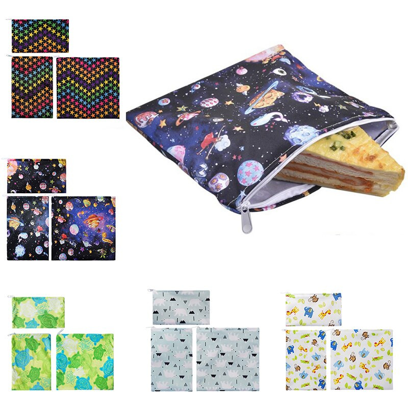 Комплект от 3 бр. Водоустойчиви торбички за хляб за многократна употреба, миещи се сандвичи, торбичка за обяд, опаковъчна чанта за храна за деца, училищни аксесоари за пътуване