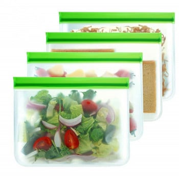 Δοχεία αποθήκευσης τροφίμων σιλικόνης Αδιάβροχα επαναχρησιμοποιούμενα δοχεία Stand Up με φερμουάρ Τσάντα κλειστού τύπου Fresh Cup PEVA Food Storage Bag 6 χρώματα