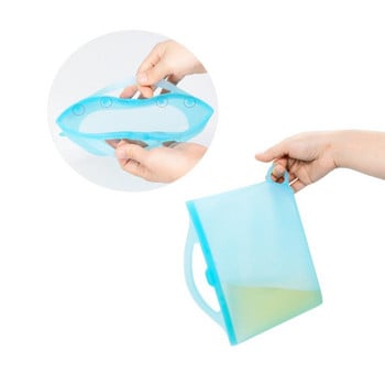 Σακούλα τροφίμων σιλικόνης παγωμένη PEVA Τσάντα σιλικόνης τροφίμων φρέσκιας αποθήκευσης Επαναχρησιμοποιήσιμη τσάντα κατάψυξης Φερμουάρ στεγανή επάνω τσάντα φρούτων Εργαλείο κουζίνας