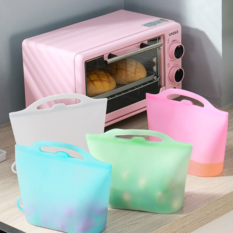Silikoninis maisto maišelis Matinis PEVA silikoninis maisto šviežias maišelis Daugkartinis šaldiklio maišelis Užtrauktukas Nelaidus viršutinis vaisių maišelis Virtuvės įrankis