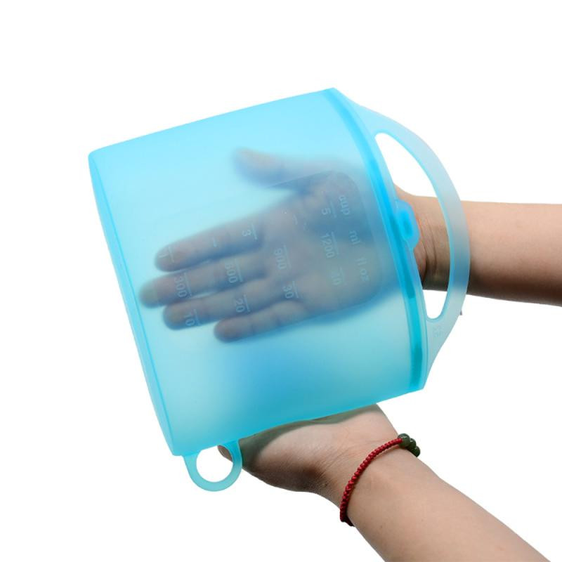 Silikoninis maisto maišelis Matinis PEVA silikoninis maisto šviežias maišelis Daugkartinis šaldiklio maišelis Užtrauktukas Nelaidus viršutinis vaisių maišelis Virtuvės įrankis