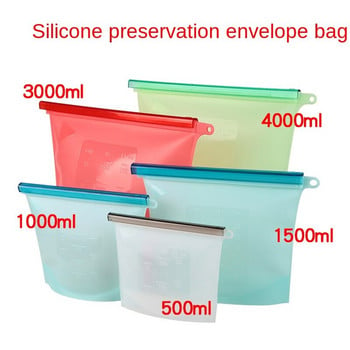 Silica Gel Freshness Protection Package 500ml 1000ml 1500ml Food Sub-packaging Bag Ziplock Bag Frozen Food Storage Silicone Bag