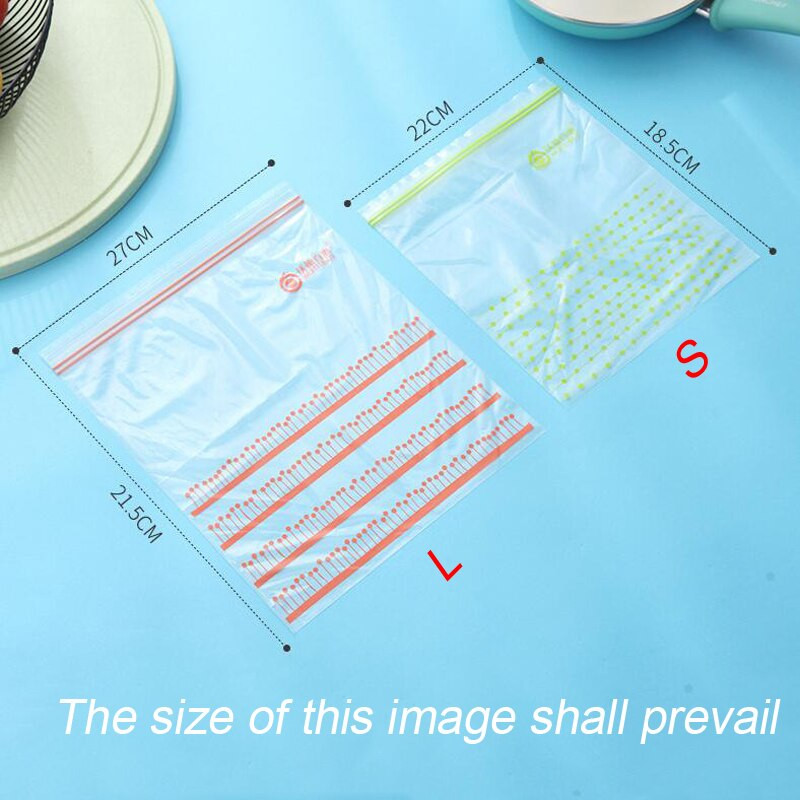 50 bucăți/lot Folie din plastic reînchidebilă Fermoar Saci proaspete Frigider Congelare Pungi de depozitare a alimentelor Conservare Organizator de gustări de călătorie