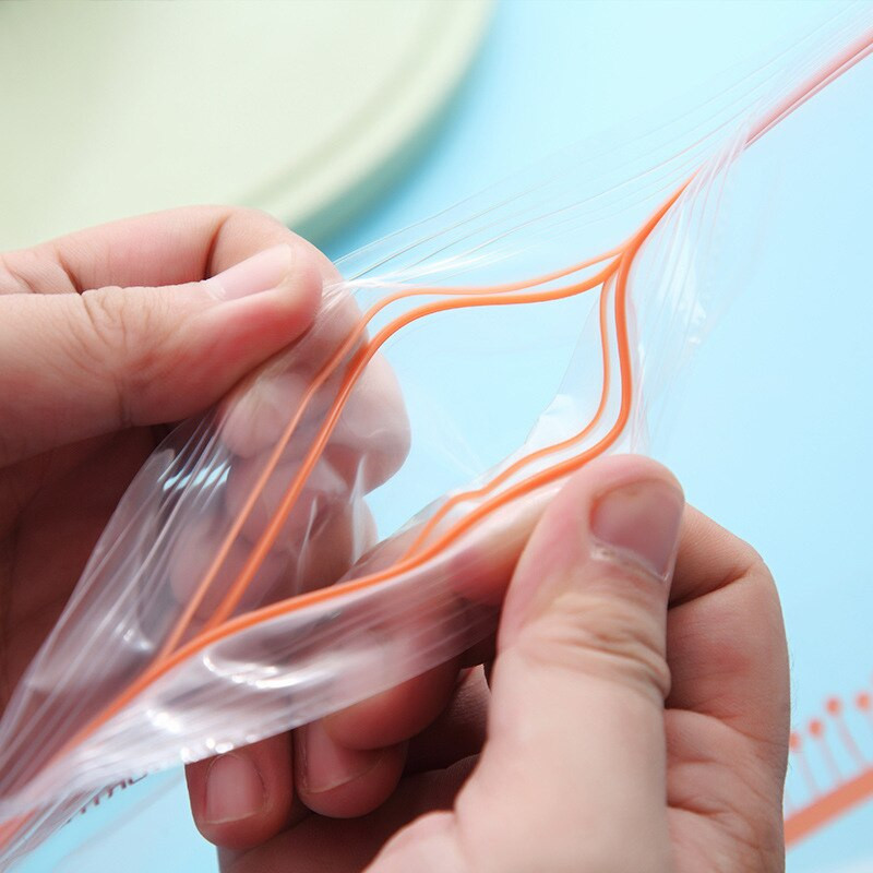 50 bucăți/lot Folie din plastic reînchidebilă Fermoar Saci proaspete Frigider Congelare Pungi de depozitare a alimentelor Conservare Organizator de gustări de călătorie