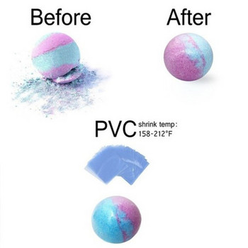 100 τεμ. PVC συρρικνωμένο τσάντες περιτυλίγματος διαφανές μεμβράνη πλαστικό για σαπούνια Μπουκάλια μπάνιου Βόμβες συσκευασία Καλάθια δώρων 5 μεγεθών