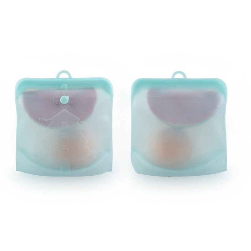 Silikoninis daugkartinis maisto maišelis 1500 ml 1000 ml 500 ml nepralaidūs indai Daugkartiniai švieži maišeliai maisto laikymo maišeliai šaldiklio maišeliai užkandžiai